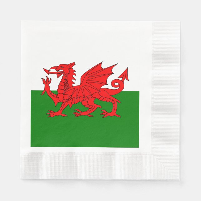  Wales flag Welsh red dragon Paper Napkins (Front)