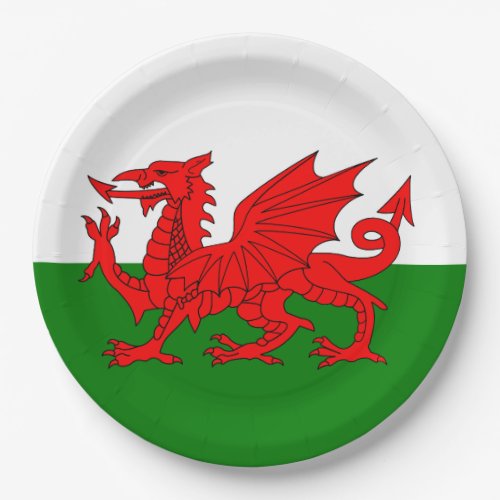  Wales flag Welsh red dragon Paper Plates