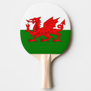 Wales flag Welsh red dragon Ping Pong Paddle