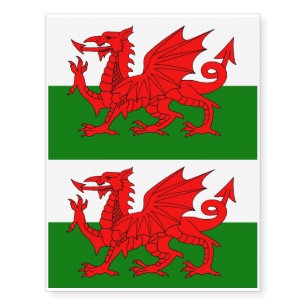  Wales flag Welsh red dragon Temporary Tattoos