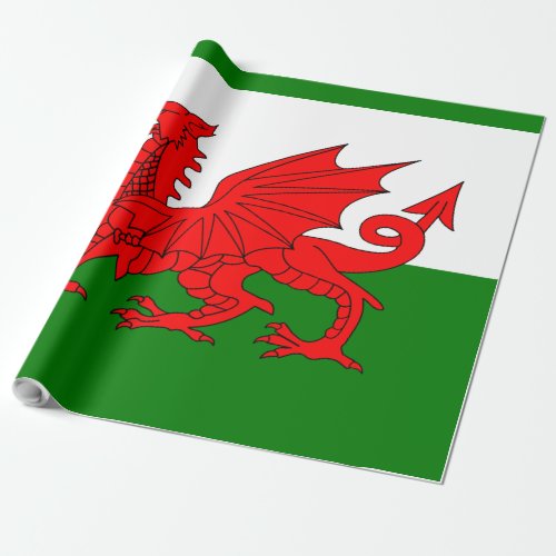  Wales flag Welsh red dragon Wrapping Paper