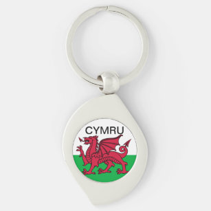 Wales Flag World Cup 2022 Red dragon Cymru Keychain