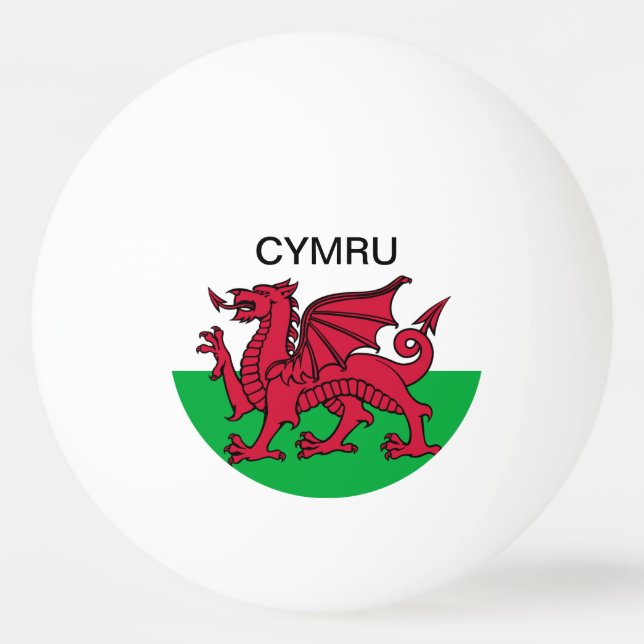 Wales Flag World Cup 2022 Red dragon Cymru Ping Pong Ball (Front)