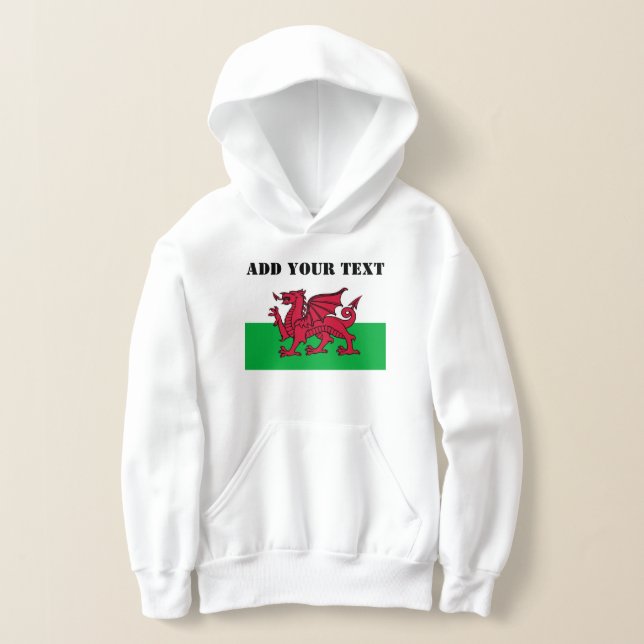 Wales Flag World Cup 2026 Football Soccer Hoodie (Laydown)
