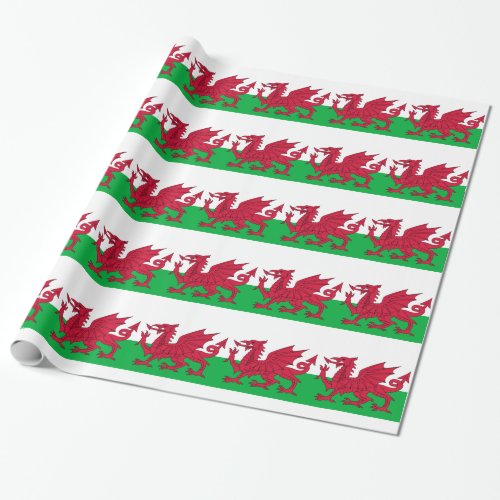 wales flag wrapping paper