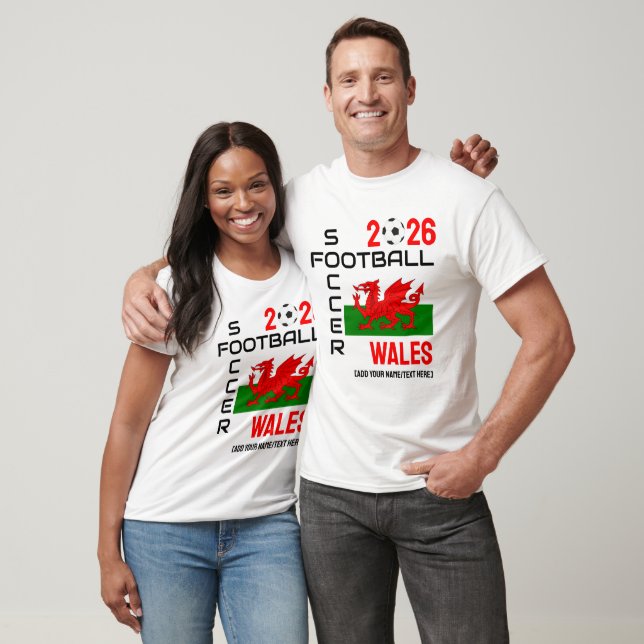 WALES Football Soccer Custom Name 2024 ANY YEAR  T-Shirt (Unisex)