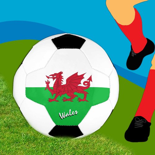 Wales Football  Welsh Flag Cymru  Sports Soccer Ball