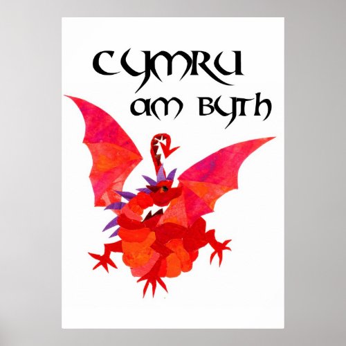 Wales Forever Red Dragon Poster