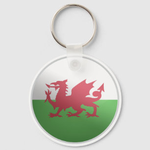 Wales Glossy Circle Flag Keychain
