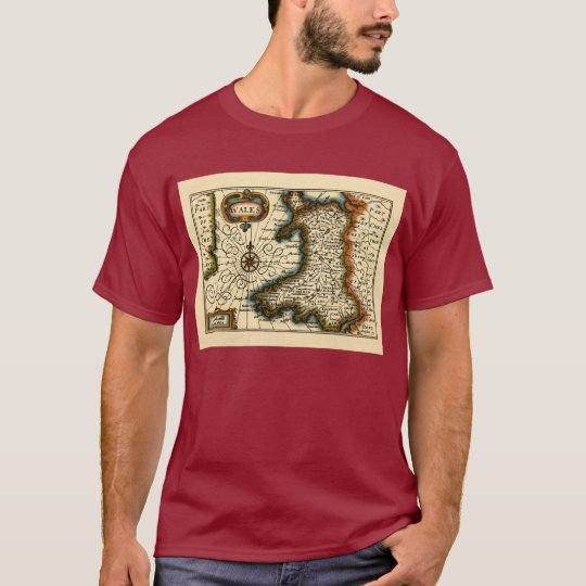 Wales - Historic 17th Century Map of Wales T-Shirt