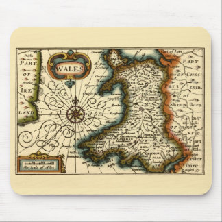 Wales - Historic Old Antiquarian British Atlas Map Mouse Pad
