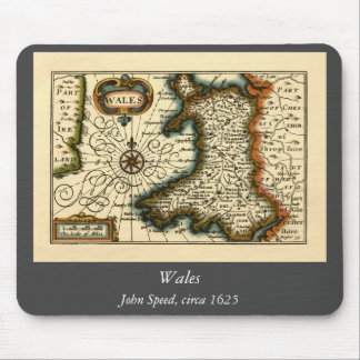 Wales - Historic Old Antiquarian British Atlas Map Mouse Pad