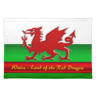 Wales - Home of the Red Dragon, metallic-effect Placemat