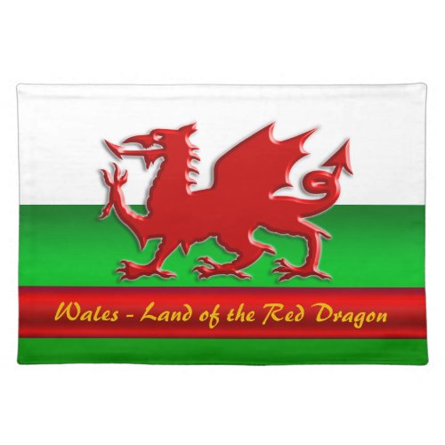 Wales _ Home of the Red Dragon metallic_effect Placemat