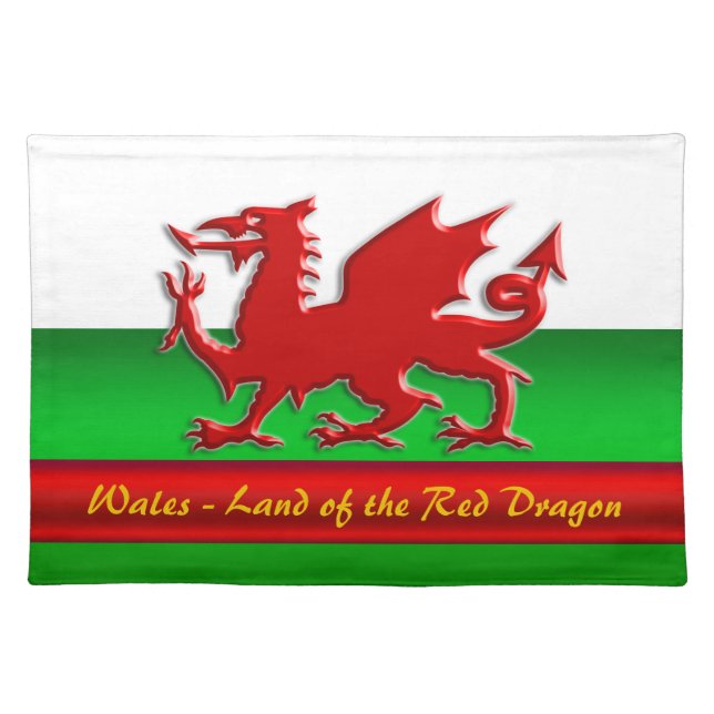Wales - Home of the Red Dragon, metallic-effect Placemat (Front)
