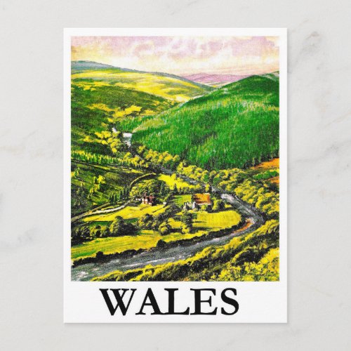 Wales landscape postcard