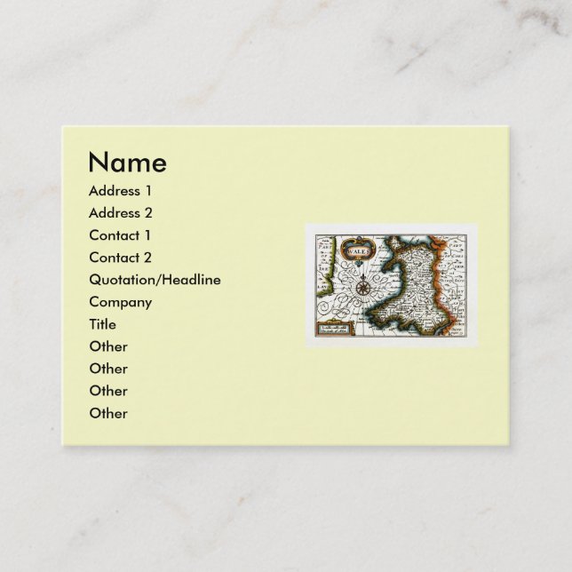 Wales Map and/or Flag Business Card (Front)