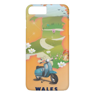 Wales map vintage travel poster iPhone 8 plus/7 plus case