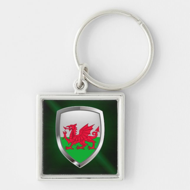 Wales Metallic Emblem Keychain (Front)