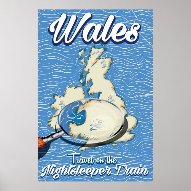Wales Nightsleeper train British travel poster (Front)