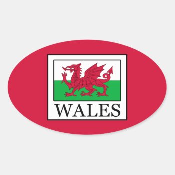 Wales Oval Sticker by KellyMagovern at Zazzle