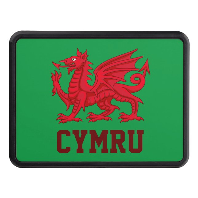 Wales Red Dragon (Y Ddraig Goch) Hitch Cover (Front)