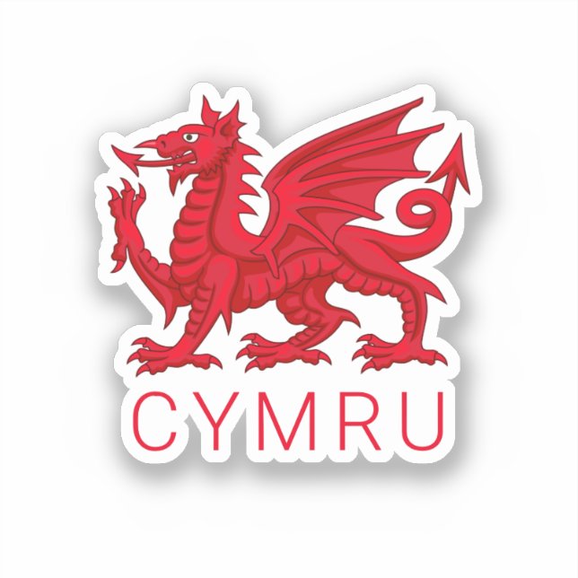 Wales Red Dragon (Y Ddraig Goch) Sticker (Front)