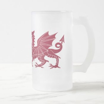 Wales Red Medieval Dragon Glass Beer Mug by Romanelli at Zazzle