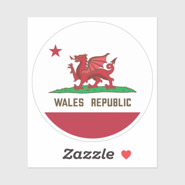 Wales Republic Dragon Flag Welsh Pride Sticker (Sheet)