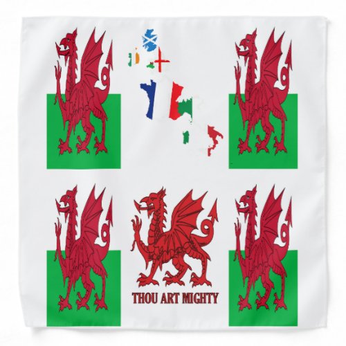 Wales Rugby Fan Baner Cymru Flag Design Bandana