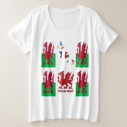 Wales Rugby Fan Baner Cymru Flag Design Plus Size T_Shirt