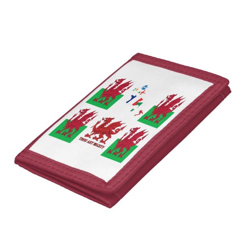 Wales Rugby Fan Baner Cymru Flag Design Trifold Wallet