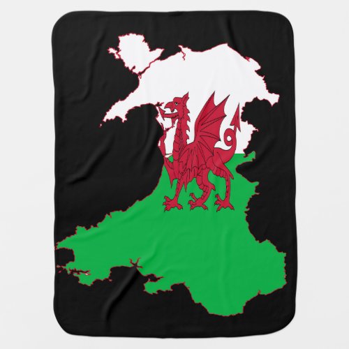 Wales Rugby Fan Baner Cymru Flag Map Baby Blanket