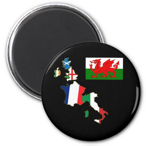 Wales Rugby Fan Baner Cymru Flag Map Magnet