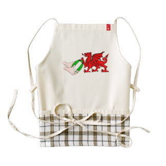 Wales Rugby Team Dragon With Rugby Ball Zazzle HEART Apron