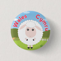 Wales Sheep Pin Button Badge