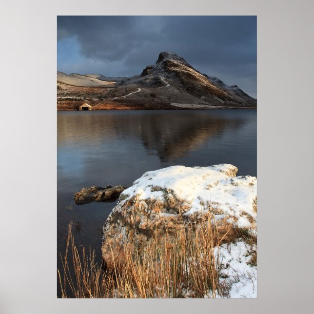 Wales, snow and lake poster (Front)