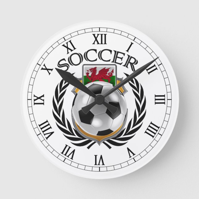 Wales Soccer 2016 Fan Gear Round Clock (Front)