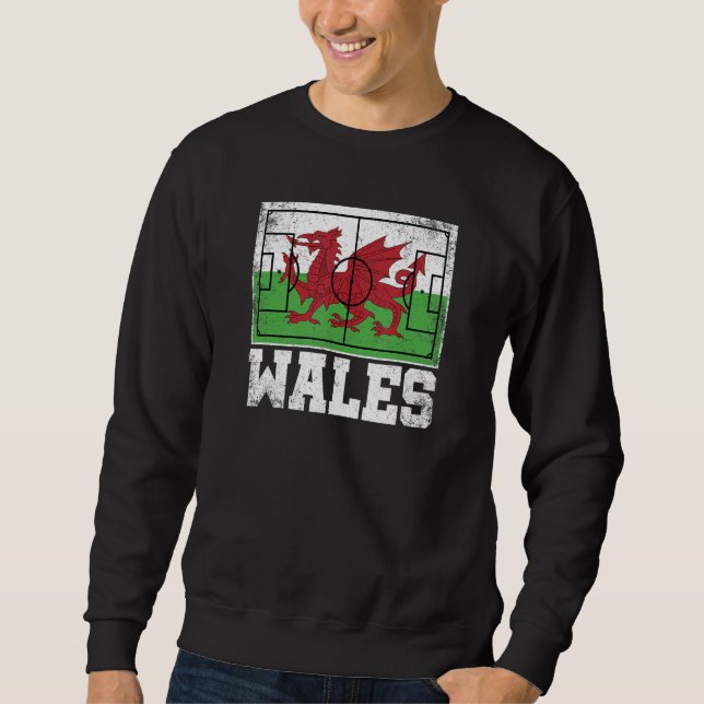 Wales Soccer Field Country Flag Welsh Pride 1 Sweatshirt (Front)