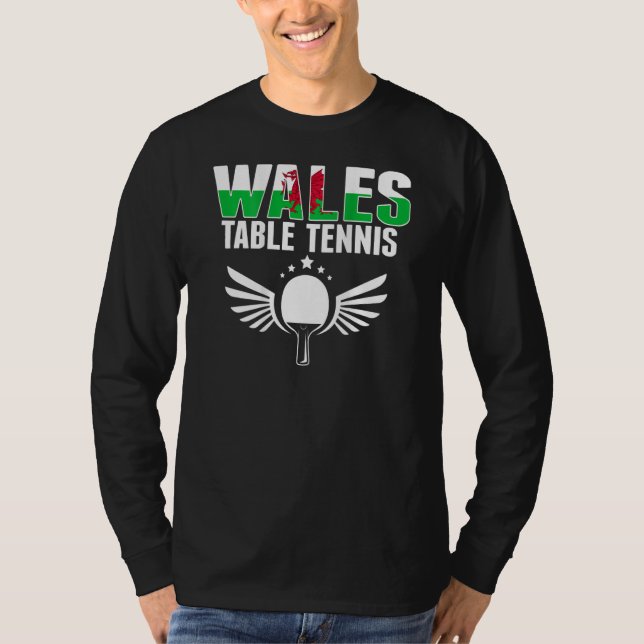 Wales Table Tennis   Support Welsh Ping Pong Team T-Shirt (Front)