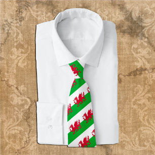 Wales Ties, fashion Welsh Flag, business Neck Tie