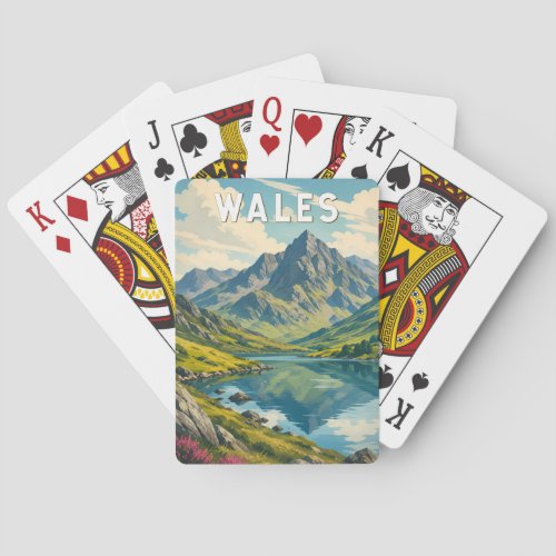 Wales United Kingdom Illustration Travel Art Retro Poker Cards