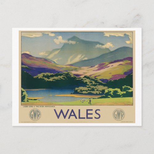 Wales Vintage Travel Poster Postcard