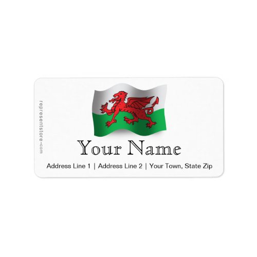 Wales Waving Flag Label