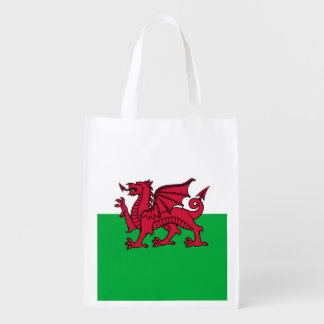 Wales Welsh Dragon Flag Reusable Grocery Bag