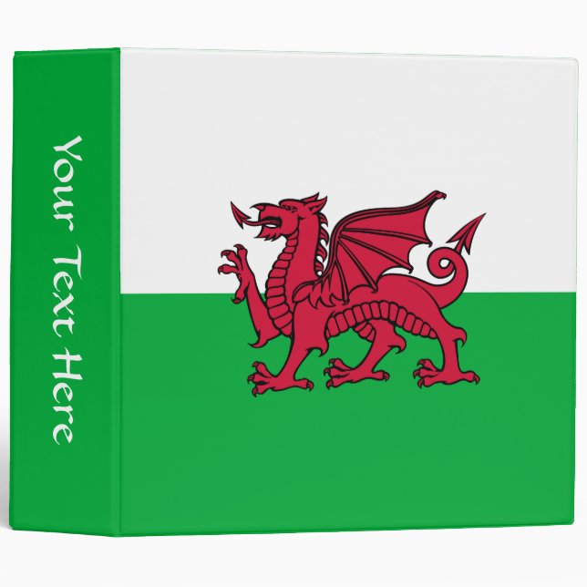 Wales - Welsh Flag 3 Ring Binder (Front/Spine)