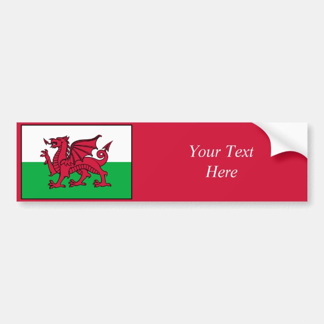 Wales - Welsh Flag Bumper Sticker (Front)