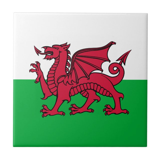 Wales -Welsh Flag Ceramic Tile (Front)