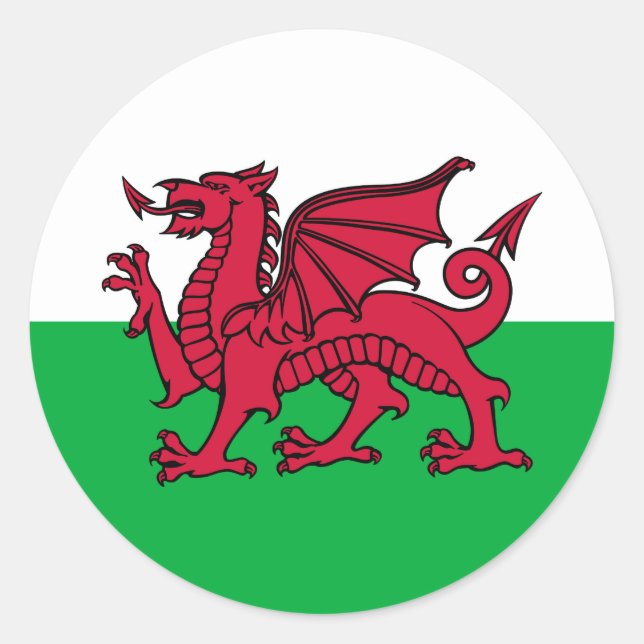 Wales -Welsh Flag Classic Round Sticker (Front)