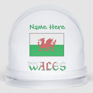 Wales Welsh Flag Green Personalization  Snow Globe